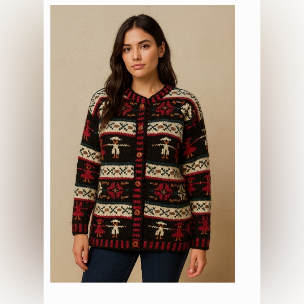 Las Americas chunky wool button up cardigan